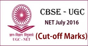 UGC NET July 2016 Cutoff