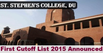 St Stephen's College First Cut off List 2015