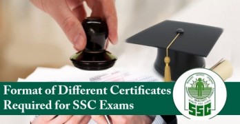 Certificate Format For SSC Exams