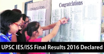UPSC IES ISS Results 2016